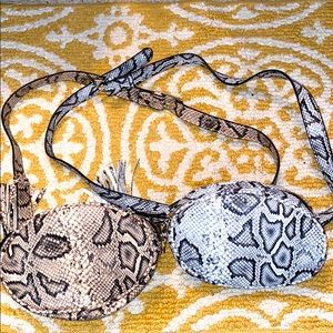Two belt bags -snakeskin